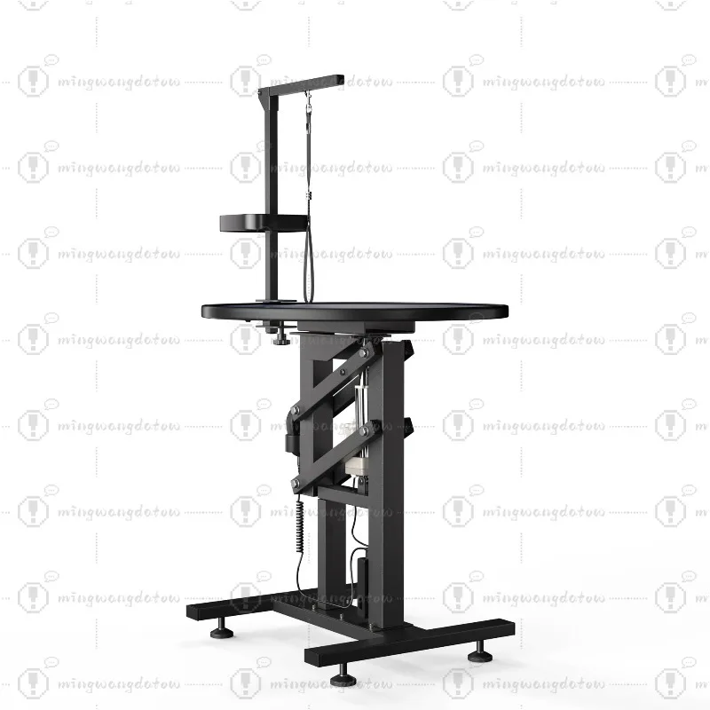 Pneumatic Pet Grooming Table, Round Rotating Grooming Station, 360° Swivel Pet Bath Table, Dog Cat Grooming Stand view 4