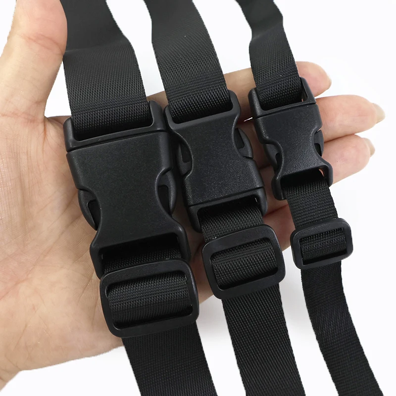 

2/5/10Sets 15-25mm Backpack Side Plastic Buckles Nylon Webbing Strap Release Buckle Dog Collar Adjuster Slider Carabiner Clips