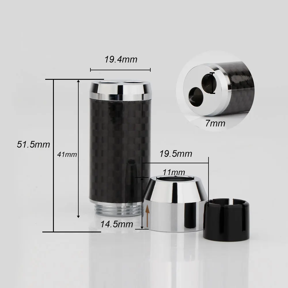 Kabelverteiler aus schwarzer Kohlefaser, Y-Splitter 11mm auf 2x7mm Löcher mit Audio-Lautsprecherkabel, DIY-Kabelverbinder AL1107 – Detail 7