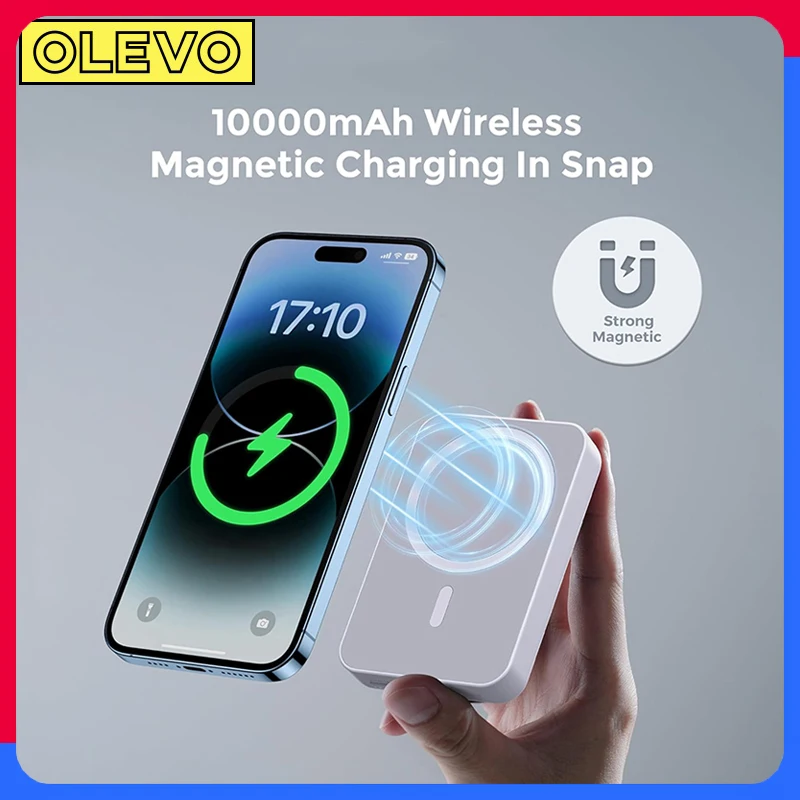 Powerbank magnético para apple bateria auxiliar externa portátil carregador sem fio tipo-c porta para iphone magsafe power bank