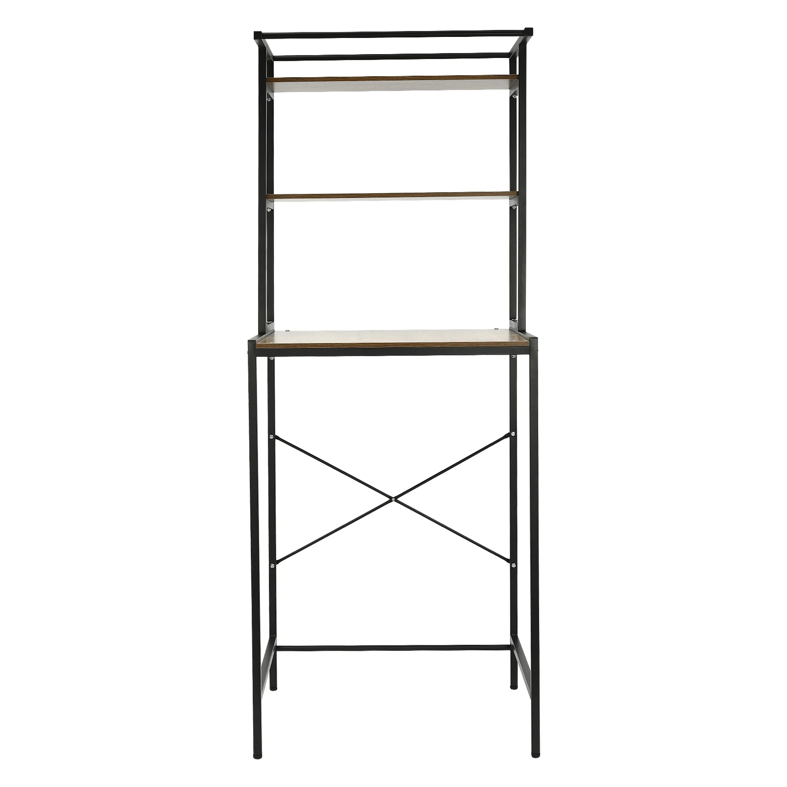 

Sturdy Industrial Shelves with X-Support Frame, 3-Tier Storage, MDF Countertop, 22lbs Capacity per Tier for Bathroom & Kitchen
