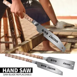 1pc Japanese Hand Saw 3-Edge Teeth Pull Saw SK5 Steel Flush Cut Saw with Non-slip Handle Replaceable Blade for Woodworking Tools