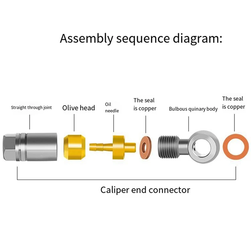 Universal Hope Oil Hose Connector Set Oil Needle Olive Heads Five-Wire Caliper For Hope TECH3 V4 E4 X2 Clamp End