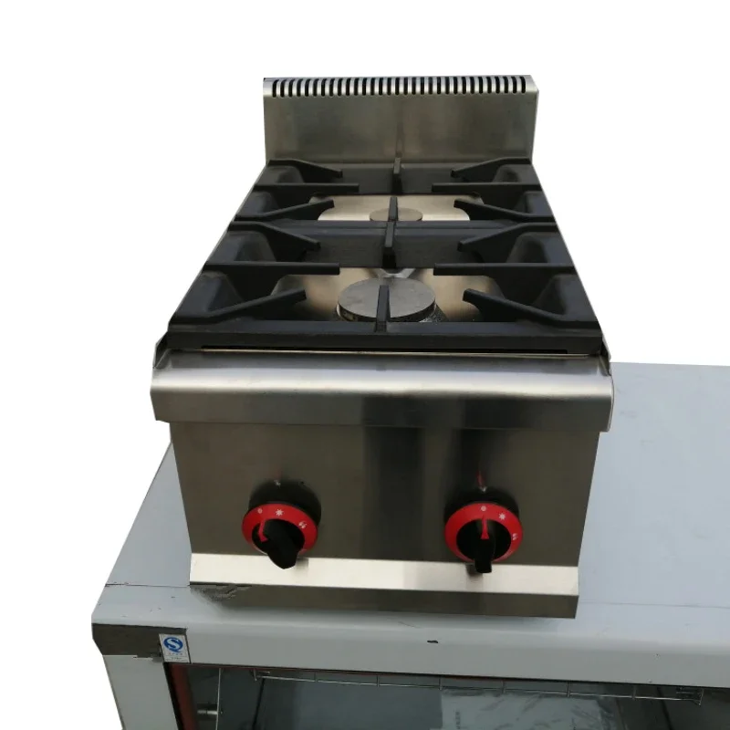 GH-587 Bureau Cuisinière À Gaz Claypot Portable En Acier Inoxydable Double Tête Cuisinière À Gaz Commercial Cuisinière À Gaz