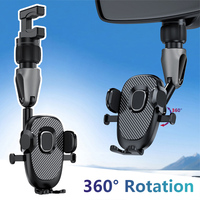 360 Degree Rotatable Rearview Mirror Car Phone Holder Auto Seat Hanging Clip Multifunctional Bracket Cell Phone Holder in Car