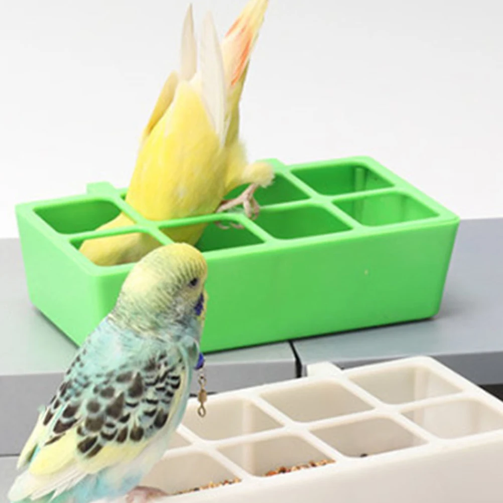 

Small Bird Feeder Container Parrot for Cage Cockatiel Feeding Bowls Plastic Food Birds