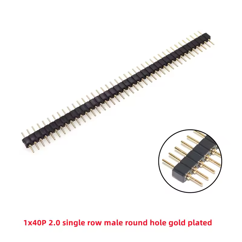 5 Pcs Round Hole Pin Header 2.0MM/2.54MM Pitch Row Female/Male, Single Row 1x40P Row 2x40P Double Row Pin Round Pin Gold Plated - Image 14