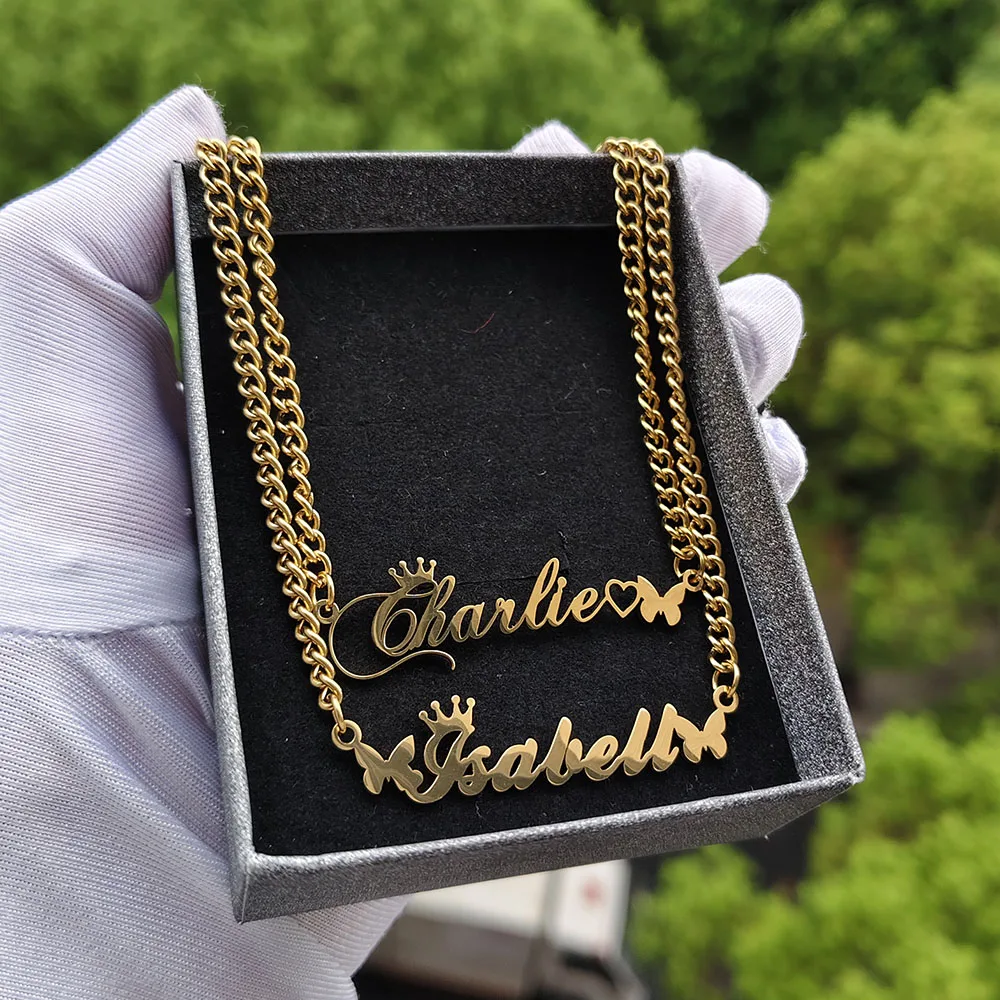 

DHQH New Customized Name Necklace Set Personalized Letter Necklace Set Valentine's Day Christmas Gift Manufacturer Direct Sales