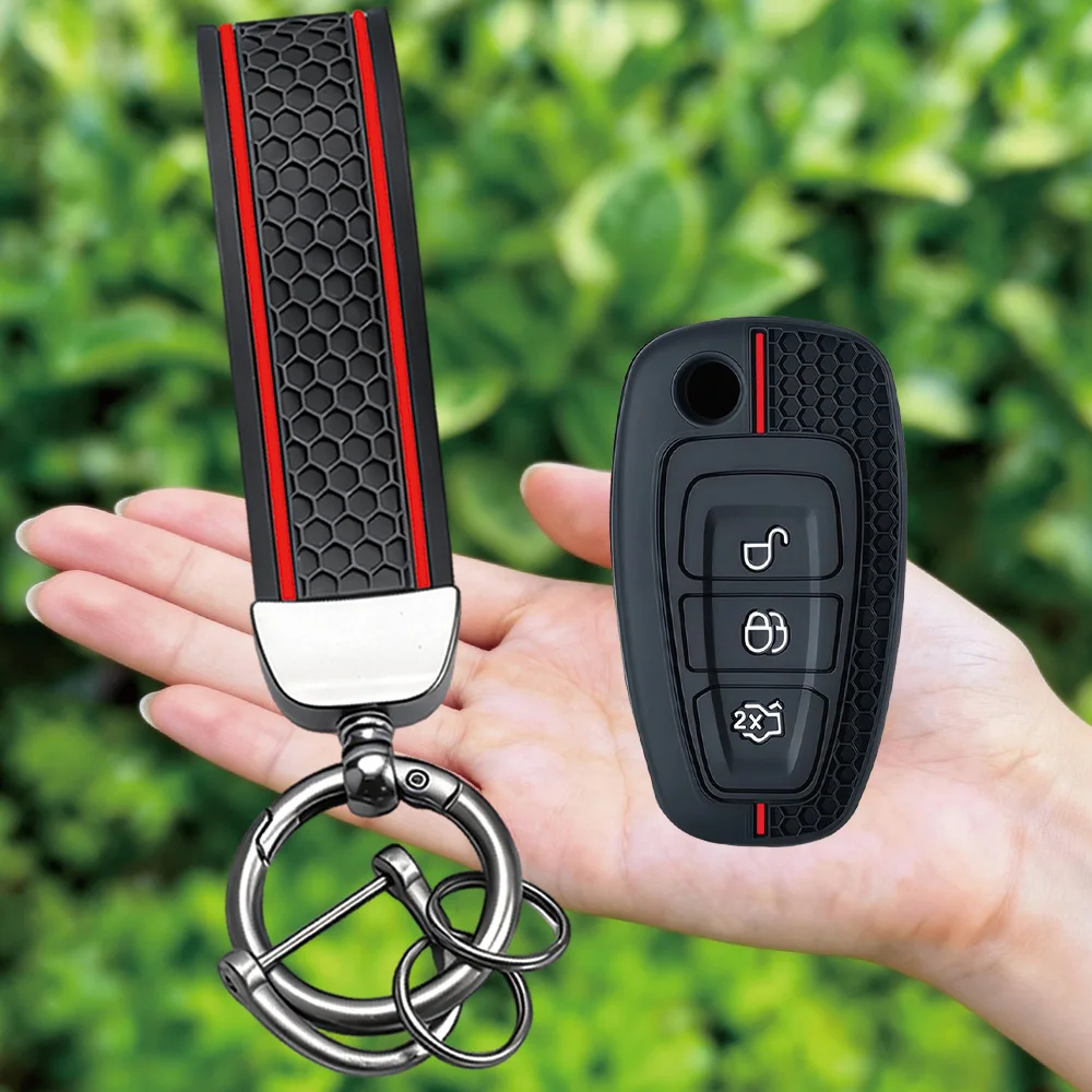 Silicone Key Protection For Ford Ranger C-Max S-Max Focus Galaxy Mondeo Transit Tourneo Custom Car Key Case Cover Holder