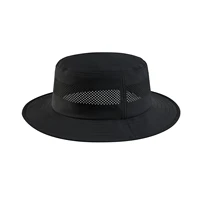 VOBOOM Sombrero de cubo Fedora de malla, ligero, transpirable, ala ancha, protección solar, gorra de jazz para uso diario al aire libre