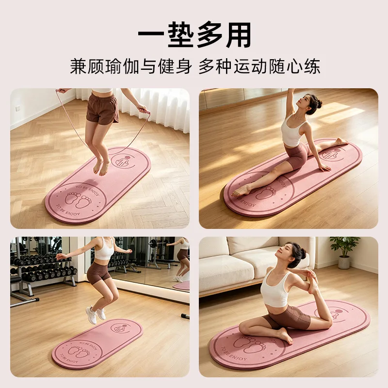 Skipping Mat Silent Shock Absorbing Jump Rope Mat Non-slip TPE Yoga Mat Indoor Fitness Workout Floor Protector for Home Exercise