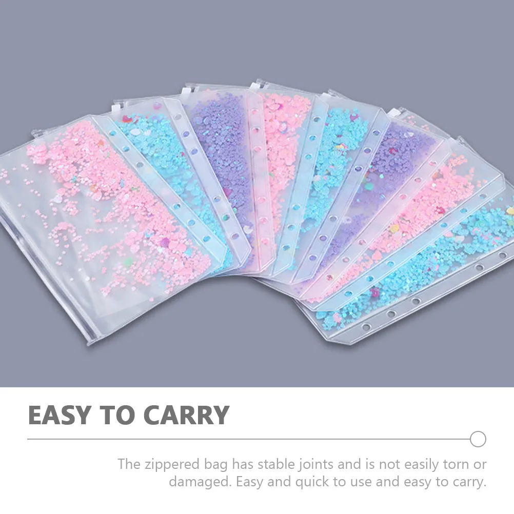 

6 шт. сумки на молнии для книг с отрывными листами, очень толстые сумки из ПВХ для органайзера для документов, папки-переплеты, многоразовые сумки для хранения на молнии, набор