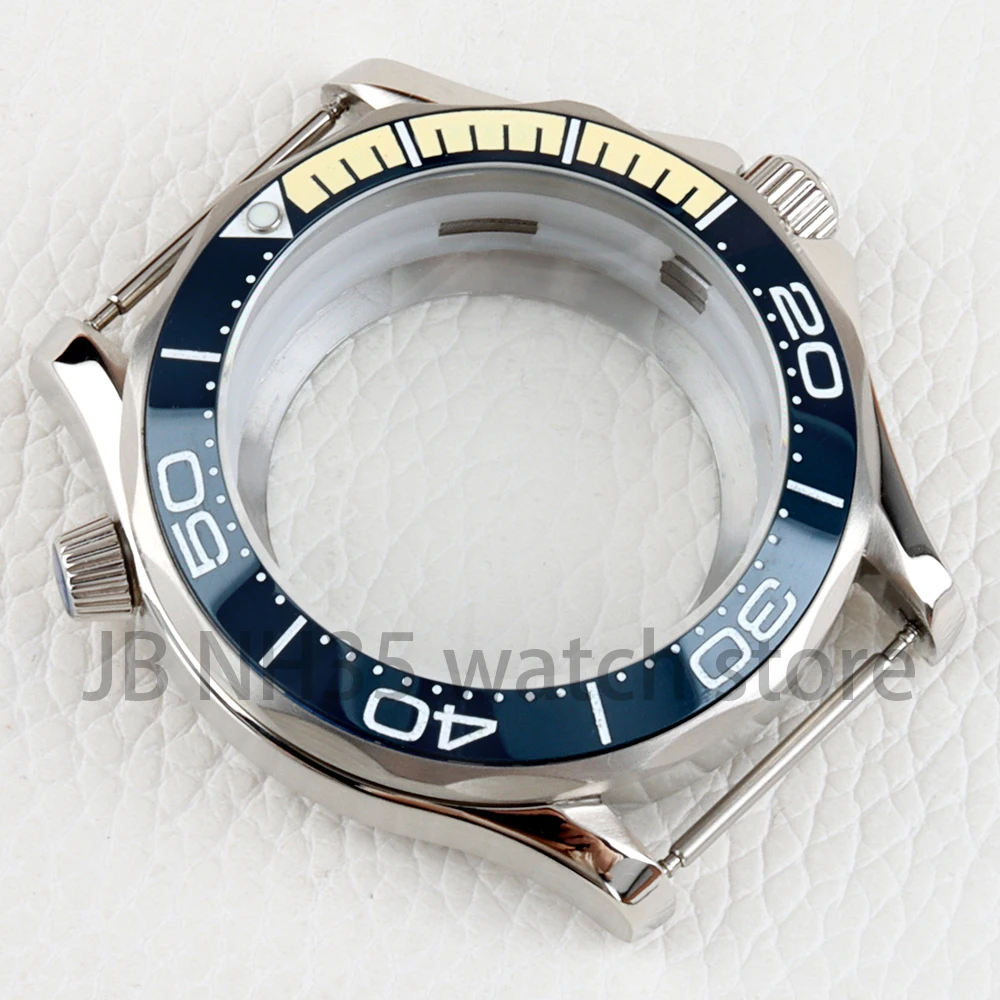 41mm Silver NH35 Watch Case Stainless Steel Fit Seiko NH35 NH36 Automatic Movement 31mm Dial Seamaster 300 Case Watch Parts image 3