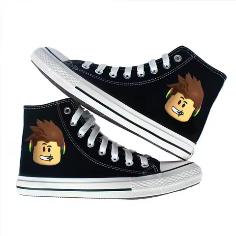 ROBLOX Creative Peripheral Canvas Shoes Unisex Casual Skate Sports Shoes for Students Korean - Style Fashionable Laced Shoe