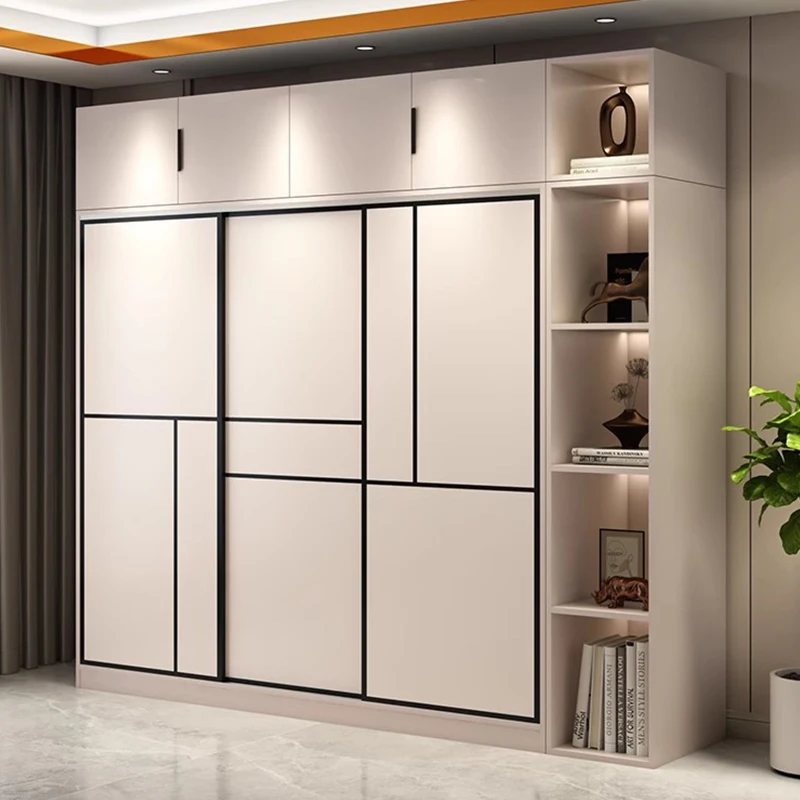 

Storage Organizer Closet, Bedroom Clothes Cupboard Partitions, Open Wooden Wardrobe Shelf