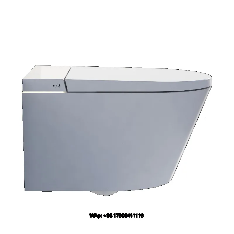 Premium Smart Toilet Wall-Hung with Automatic Lid Opening Sensor Seat Heating Remote Control Integrated Foam Shield No Ring
