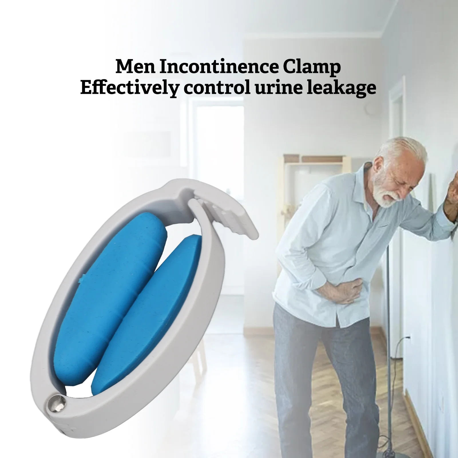 Male Urinary Incontinence Clamp Prevent Leakage Adjust Pressure Soft Silicone Incontinence Clip for Men Male Patients Care