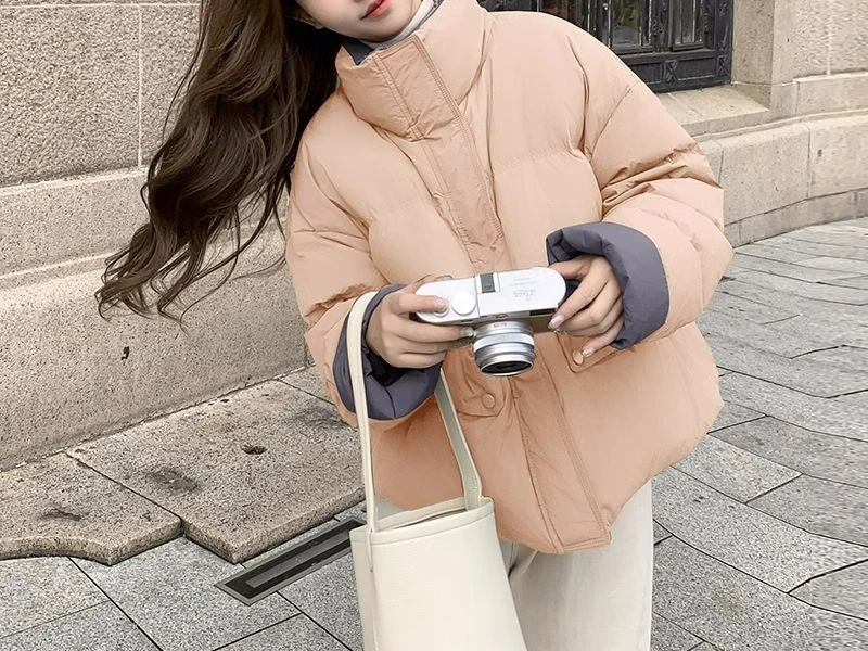 

Winter Thickened New Fashion Down Padded Jacket Short Cotton Coat Loose Stand Collar Cotton Padded Women's Outerwear