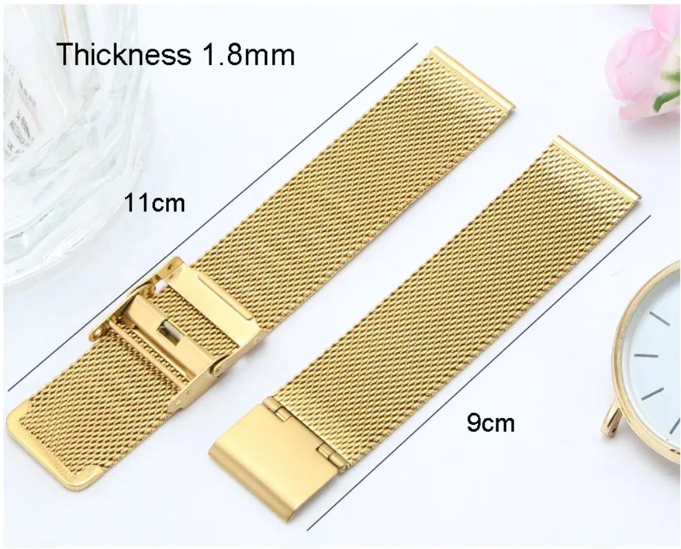 For DW Watch Steel Band Mesh Strap for Daniel Wellington Watch Band Metal Ultra-thin Universal Stainless Steel Bracelet 10-22 mm image 3