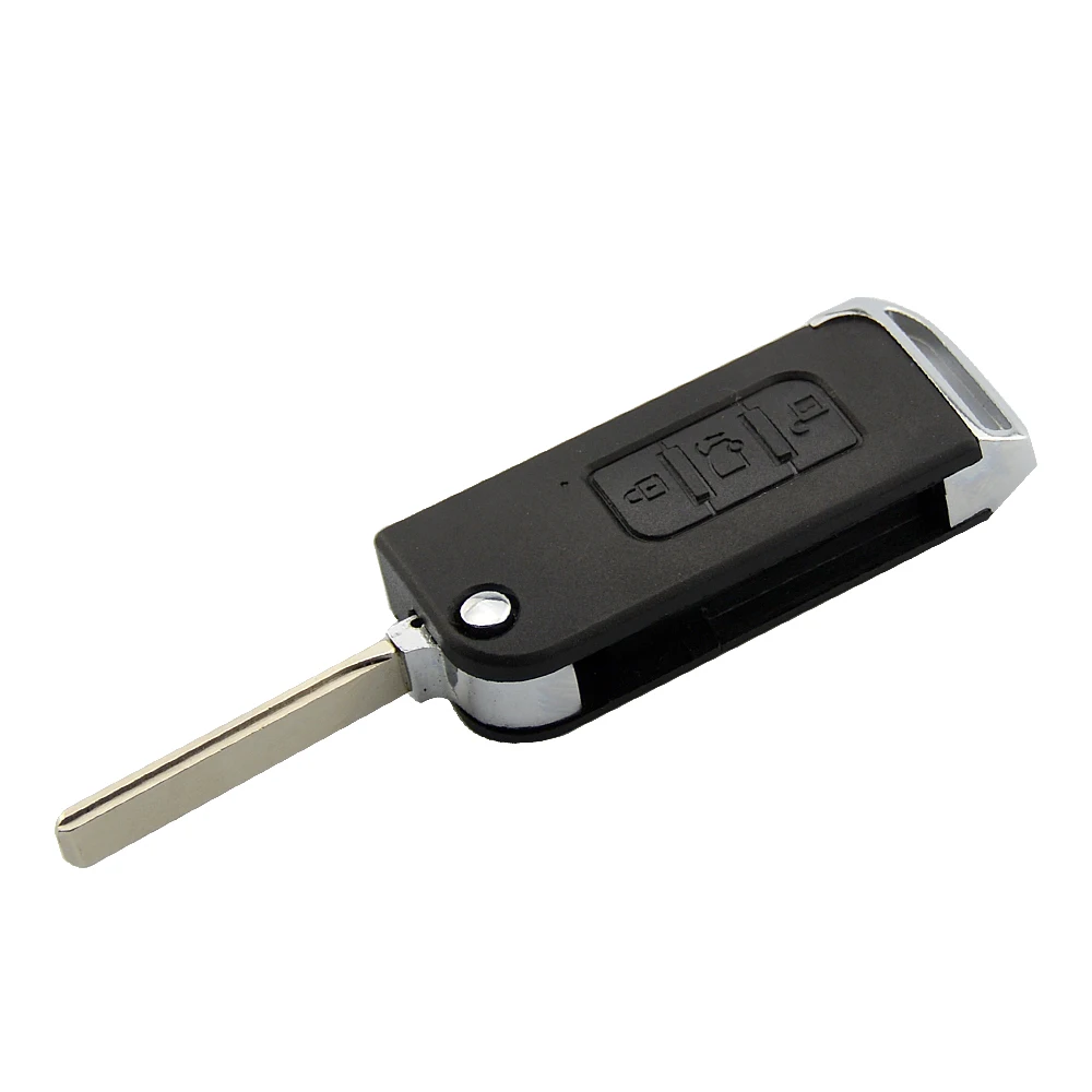 3 Buttons Remote Car Key Shell Cover Case For Indian Mahindra Roger XUV Key Fob Housing Folding Replacement Uncut Blade No Logo