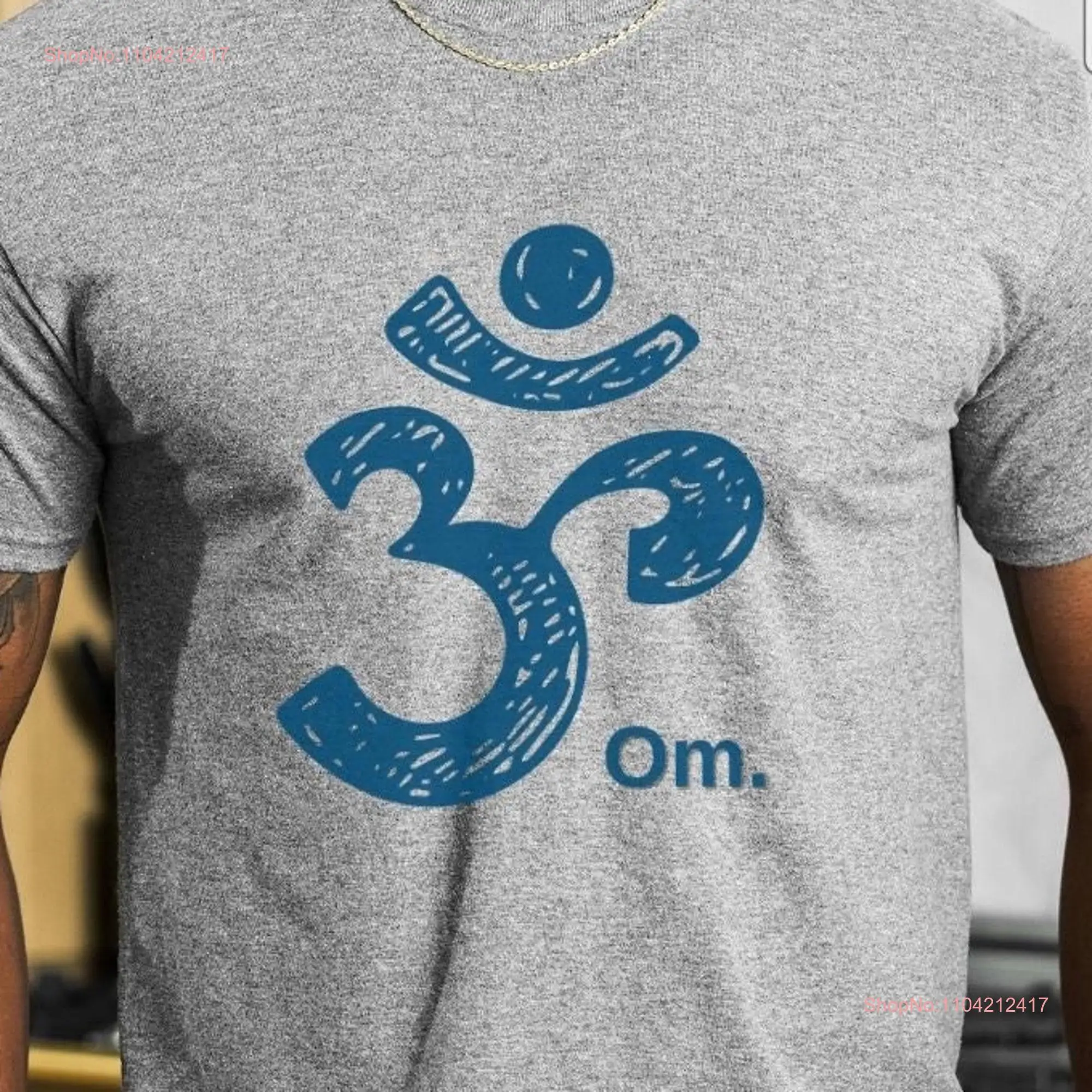 T shirt Om Softstyle  Soft Crewneck Top Roomy Pullover Blue Mantra long or short sleeves