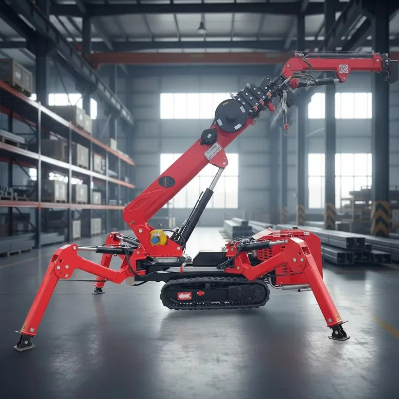 6Ton Hydraulic Telescopic Spider Crane 14m Boom 360° Rotation Crawler Mounted Compact Lifting Crane Bridge Maintenance Work