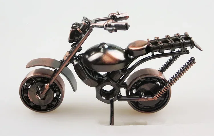 

Metal Crafts Home Desktop Decor Metal Motorbike Model Motor Figurine Iron Motorcycle Model Birthday Gift Boy Toy MB 004