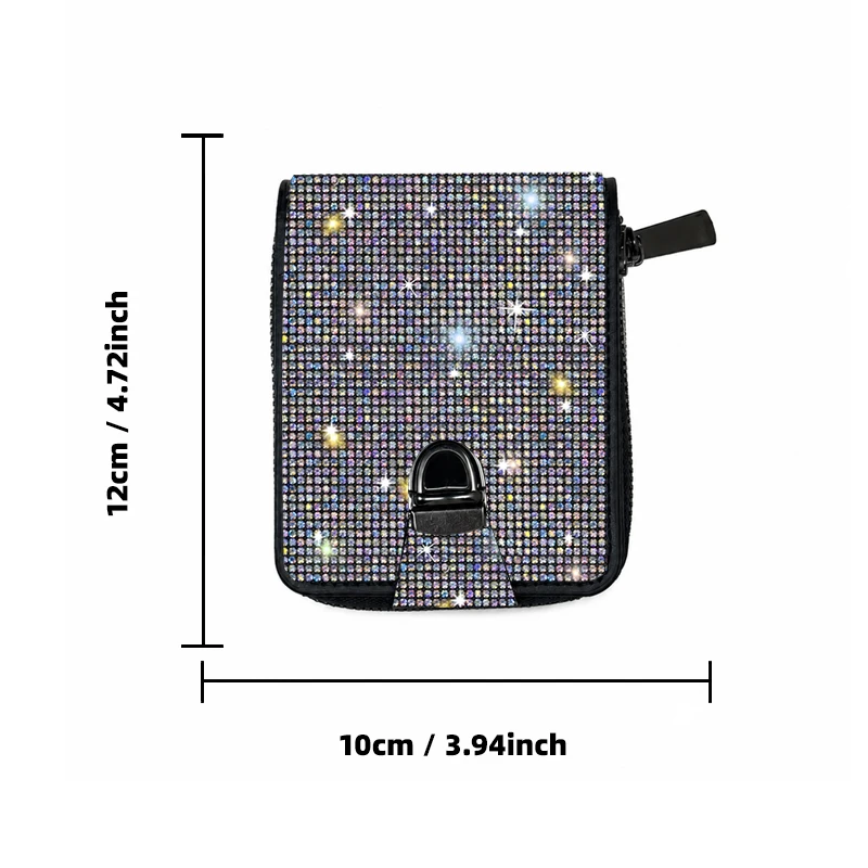 Sparkly Glitter PU Leather Wallet, Compact & Stylish Multi-purpose Card Holder