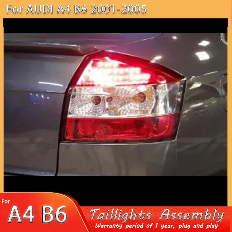 Taillamp Assembly LED Tail Lights Brake Light Red Background Turn Signal Daytime Running Lamp for Audi A4 B6 2001 2002 2003 2004