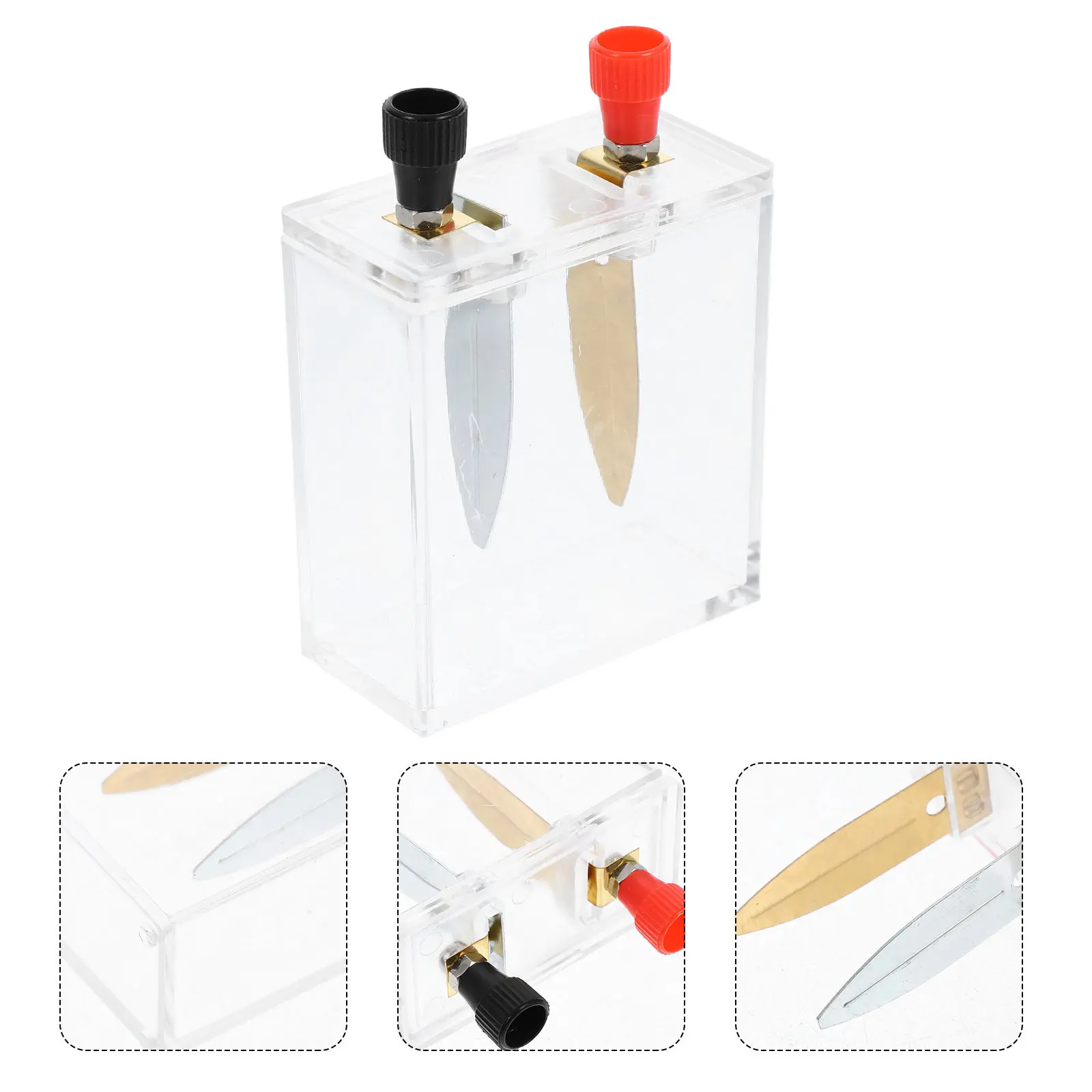 

2 Sets Saltwater Experiment Kit Clear Plastic Box Metal Plate DIY Liquid Stem Science Educational Classroom Lab