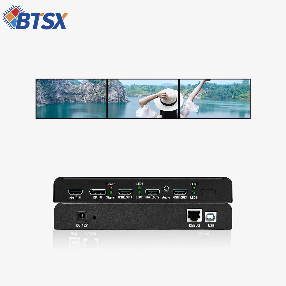 4K 60Hz P2P Multi-Screen Expander 1 in 3 Out Versatile Applications for Meetings Control Rooms CE Certified Customizable.