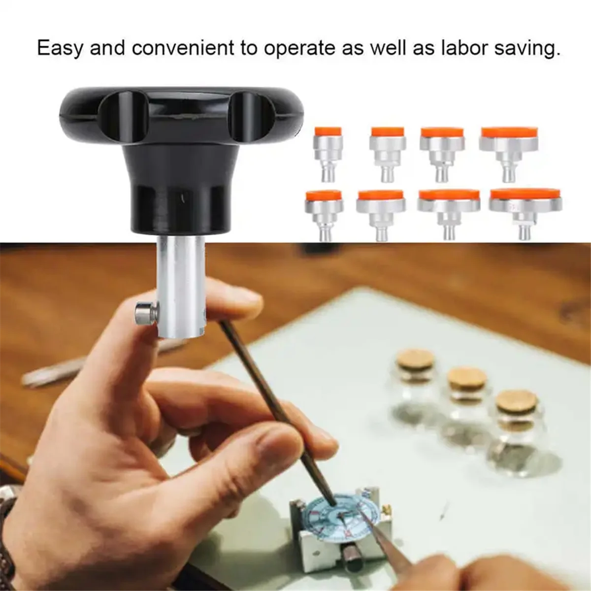 

A66I винтовой тип присоски для снятия крышки корпуса часов с 8 комплектами клеевых головок инструмент для ремонта часов аксессуары для часовщиков-A