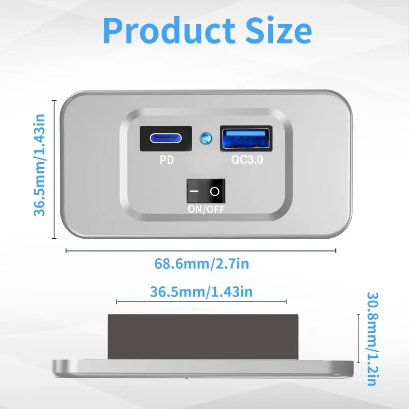 เครื่องชาร์จ USB แบบคู่, อะแดปเตอร์ชาร์จเร็วสำหรับรถบัส RV รถบรรทุก