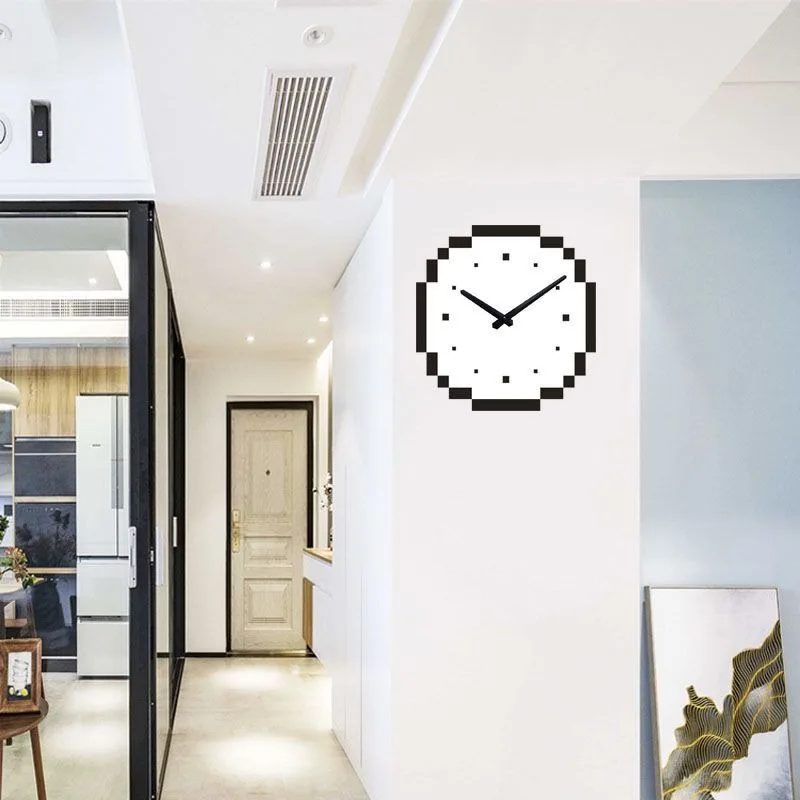 Creative American Modern Wall Clock Abstract Pixel Art Bedroom Silent Wall Clock Living Room Wall Home Decoration