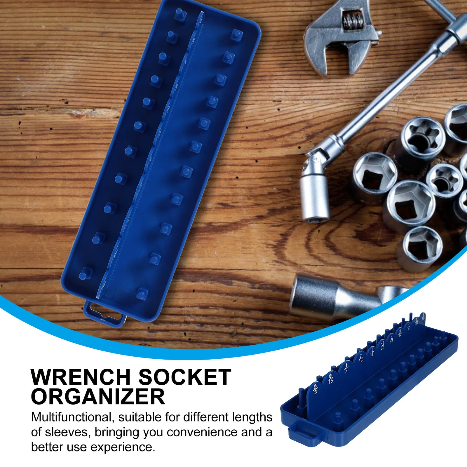 

Socket Organizer Holder Wrench Storage Rack Plastic Sleeve Container Insertable Tool Box Lightweight Durable Workshop