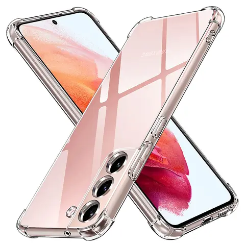 Shockproof Clear Silicone Case For Samsung Galaxy S23 S22 S21 S20 FE S10 Note 10 Plus 9 8 20 Ultra Thin Transparent Back Cover
