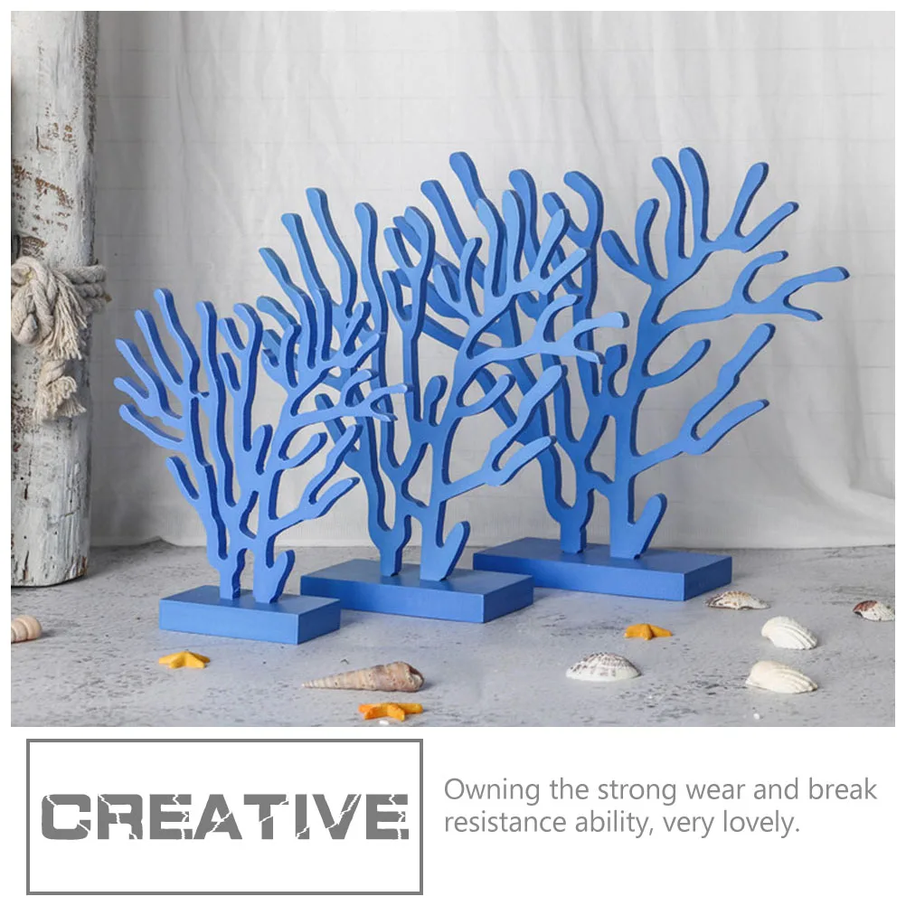 

1 set 1 Set Wooden Coral Ornament Ocean Style Home Decor For Party Supplies Tabletop Decors Housewarming Gifts Room Decor