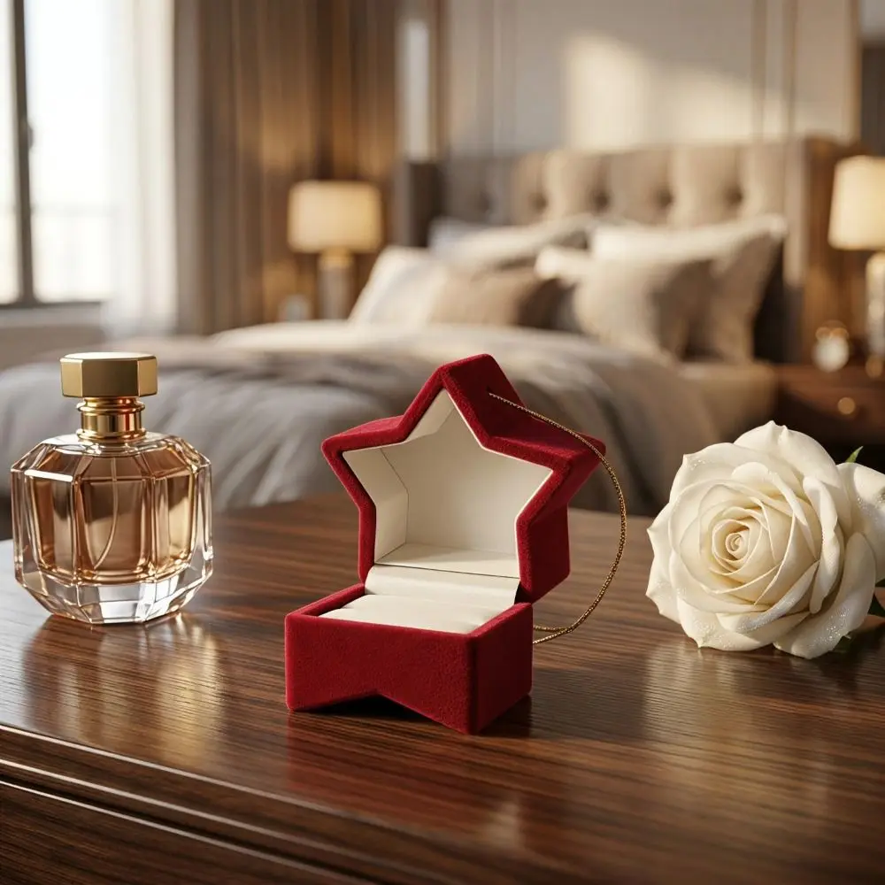 Creative Display Holder Engagement Ring Box Exquisite Portable Vintage Ring Case Velvet Mini Small Ring Bearer Box Engagement