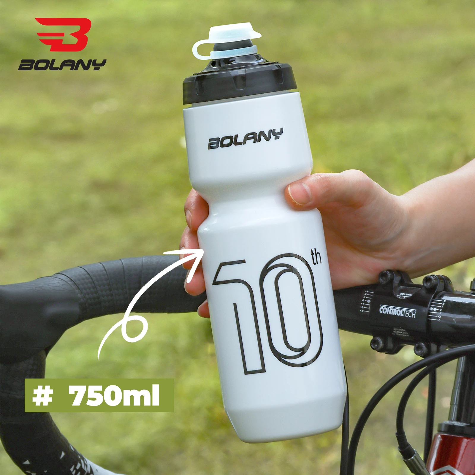 BOLANY Garrafa Esportiva 750ML Ultraligeira Garrafa Transparente de Plástico com Tampa Garrafa Portátil de Compressão para Beber Suprimentos para Ciclismo