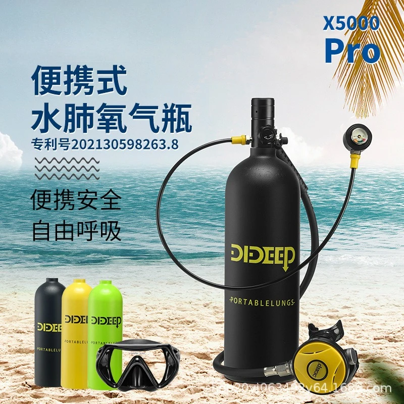 

New X5000Pro2 liters diving snorkeling equipment scuba oxygen tank underwater breathing apparatus residual pressure gauge