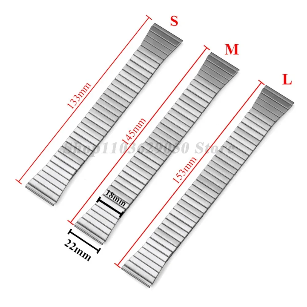 Elastic Stretch WatchBand 22mm Metal for Huawei for Samsung Galaxy Flexible Strap Men Women Stainless Steel Bracelet Accessories
