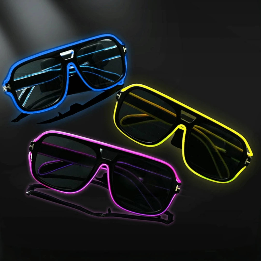 Wireless driving pilot led luminous glasses wireless sunglasses party performance ktv bar atmosphere flash props online celebrit