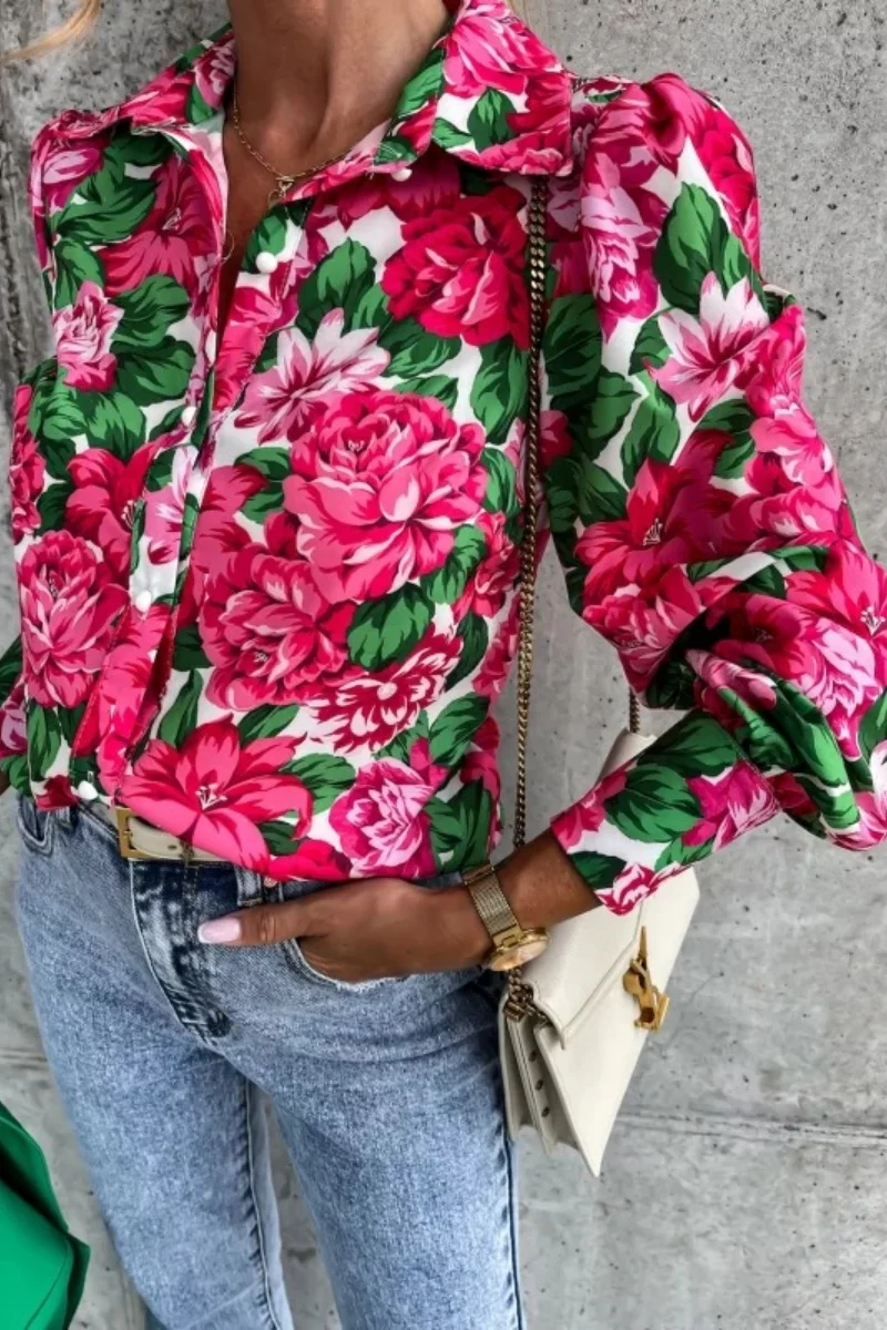 

Women Loose Button Down Ladies Work Shirts Casual Long Sleeve Blouse Baggy