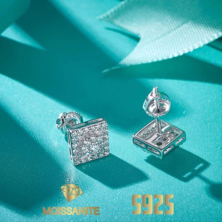 UMCHO full Moissanite Earrings S925 Silver Stud Earring for Women with Gra Certificate Dropshipper