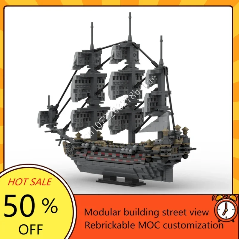 1288PCS MOC Silent Mary Sailed version Custom Puzzle Warship Model Technical   Set DIY Assembly Kids Puzzle Toy Xmas Gift
