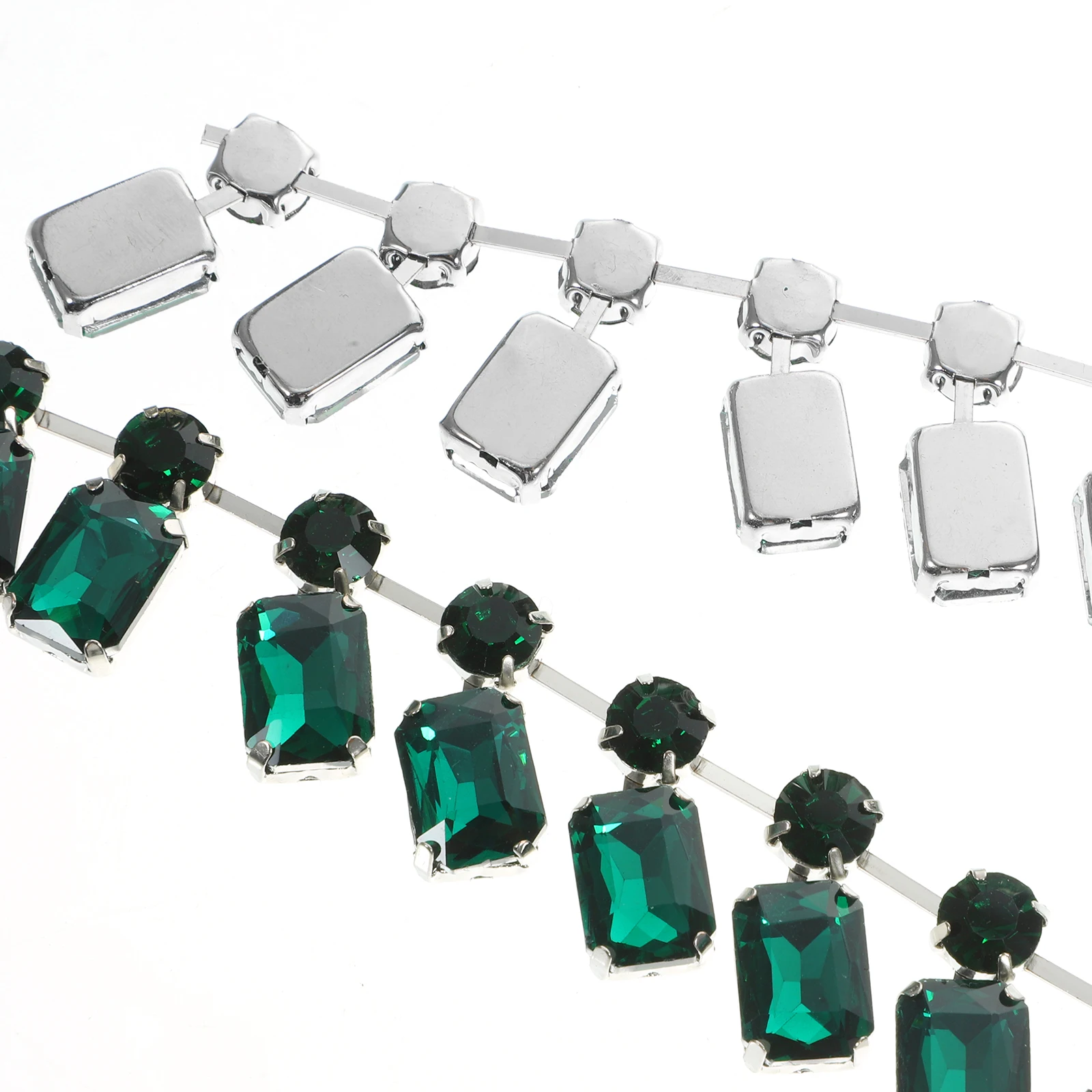 

Rectangular Tassel Glass Diamond Chain Alloy Shoes Accessory Charms Wedding Bridal Accessories for