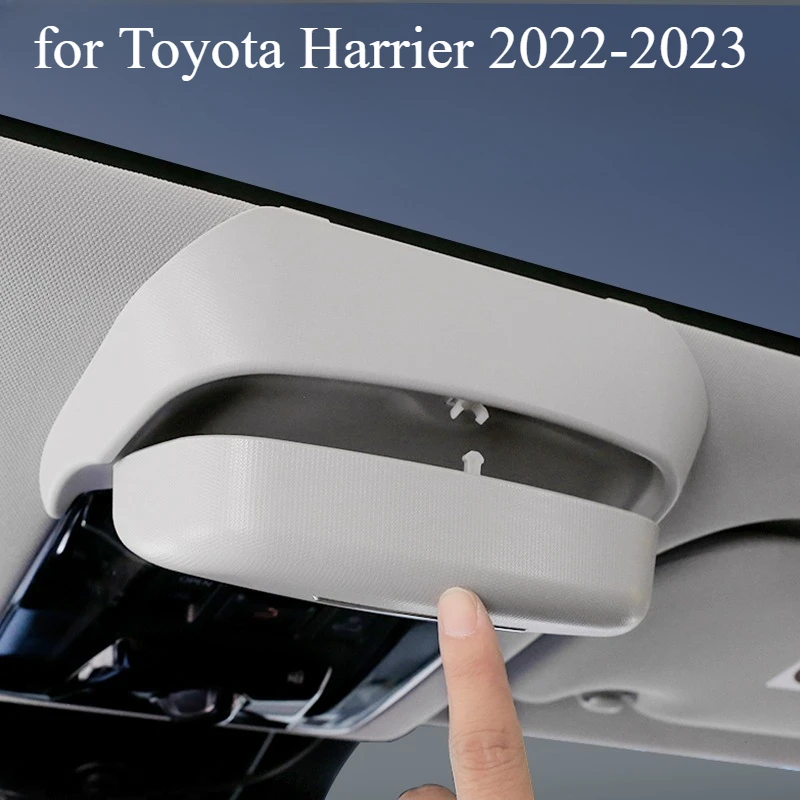 

Автомобильный чехол для очков для Toyota Harrier 2022-2023, ящик для хранения солнцезащитных очков, ABS/замшевый потолочный держатель для очков, органайзер, авто интерьер