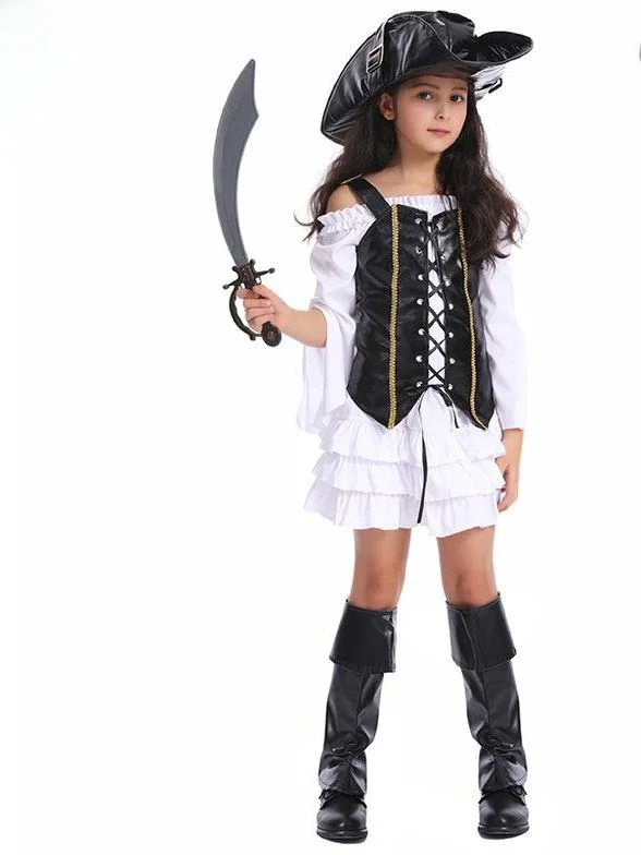 

loween Girl Pirate Par Costume Children's Cultural Costume Ethnic Women's Clothing Stage Performance Traditional Outfit