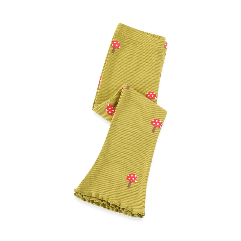 Jumping metros 2-7t calças flare cogumelo impresso comprimento total venda quente meninas leggings calças lápis outono crianças calças