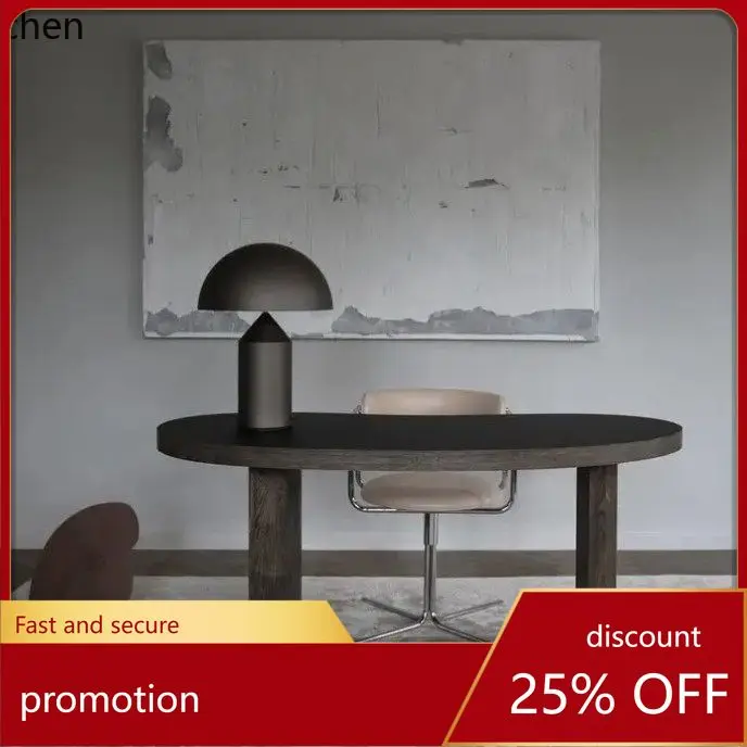 

CZ Vintage Creative Irregular Cashew-Shaped Solid Wood Desk Retro Office Desk Modern Unconventional Negotiation Table